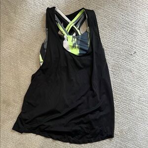 MTA Sport Black and Neon Green Women's Tank Top | Size M